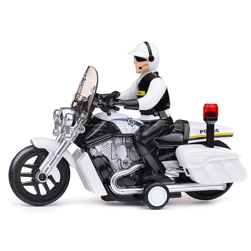 אופנוע משטרה פרימיום לילדים הכולל אורות מהבהבים, צלילי סירנה ומנגנון נסיעה – תמונה 3