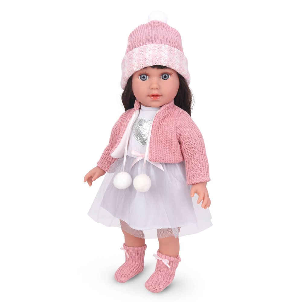 בובת אופנה אסתר 40 ס"מ – גוף רך, שיער לעיצוב וסט בגדים אופנתי – תמונה 3