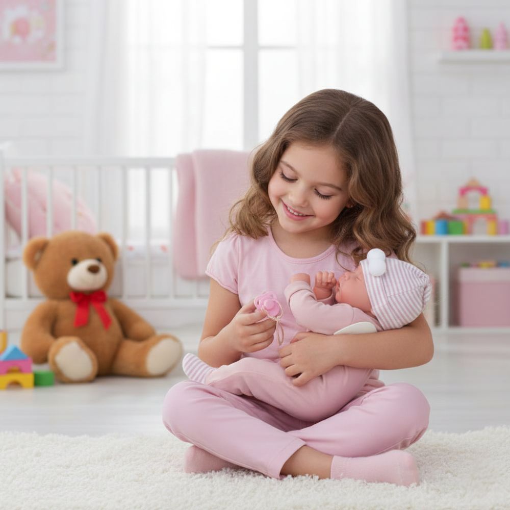 בובת תינוק – בובה רכה עם ערכת לבוש 6 חלקים – תמונה 4