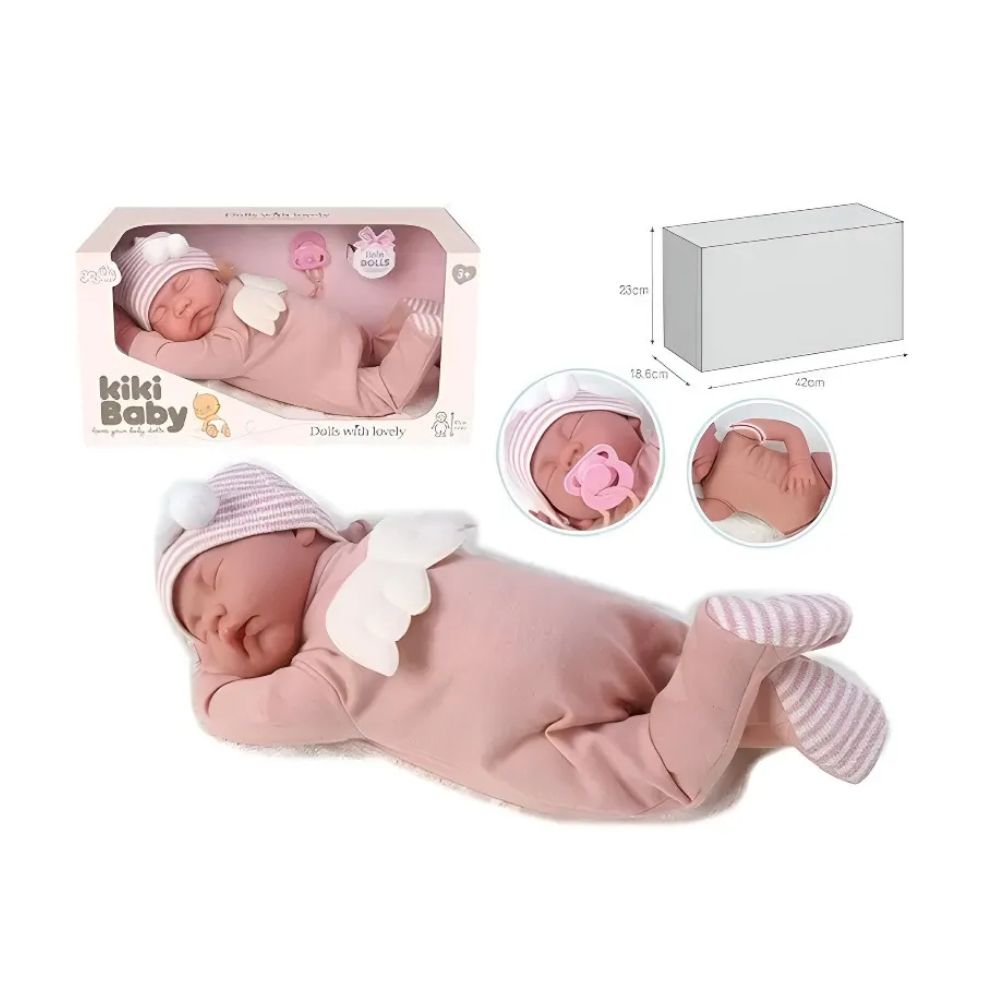 בובת תינוק – בובה רכה עם ערכת לבוש 6 חלקים – תמונה 2