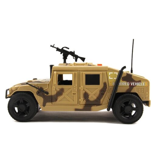 ג'יפ האמר צבאי לילדים עם אורות, צלילי קרב ודלתות נפתחות