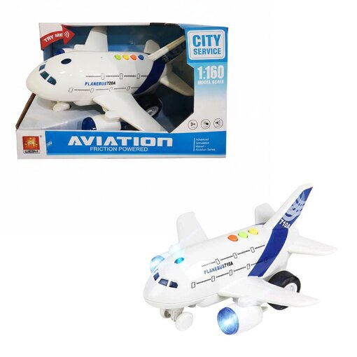 מטוס נוסעים אינטראקטיבי – דגם עם אורות מהבהבים, צלילים ריאליסטיים ומנגנון נסיעה עוצמתי