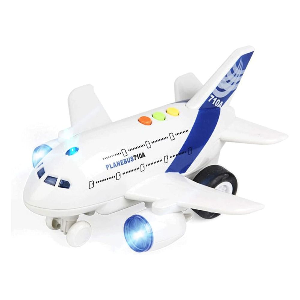 מטוס נוסעים אינטראקטיבי – דגם עם אורות מהבהבים, צלילים ריאליסטיים ומנגנון נסיעה עוצמתי – תמונה 2