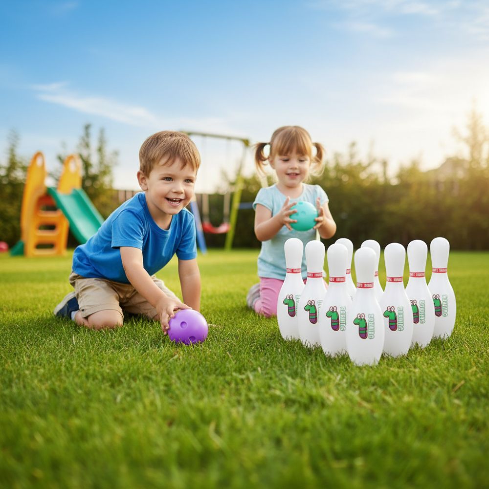 סט באולינג גבוה לילדים: 10 חיילים וזוג כדורים – תמונה 4