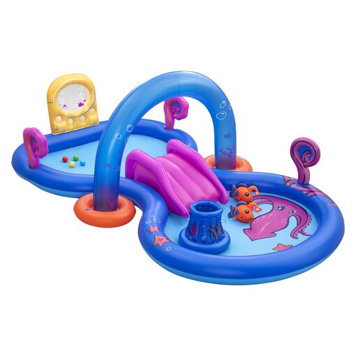 אקווה-ספארי תת-ימי: מרכז פעילות מים מתנפח Bestway עם מגלשה ומשחקי מצולות