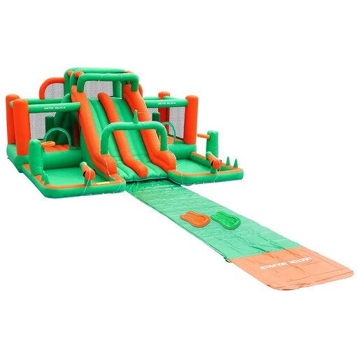 המרתון הרטוב: פארק מים מתנפח עם משטח החלקה אקסטרים | Doctor Dolphin 73029