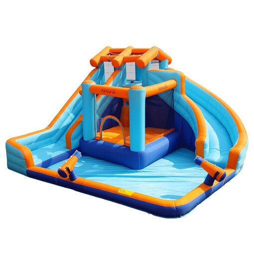 מגה-ספלאש 5 ב-1: מתנפח מים ענק עם מגלשת מרוץ ובריכה רחבה | AirMyFun 83048