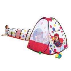 ממלכת הילדים: אוהל משחק משולב מנהרה ו-100 כדורים | I AM