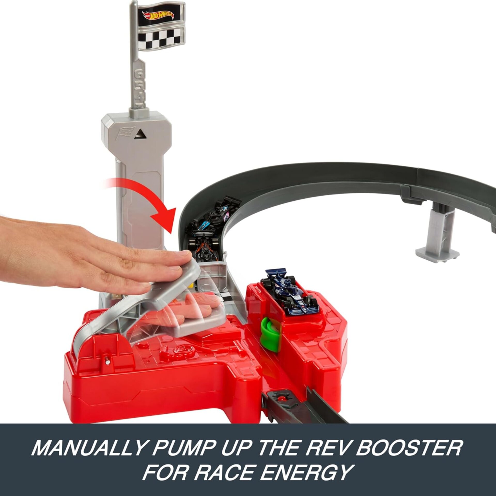 מסלול Hot Wheels Racing Formula 1® Sprint Circuit – ערכת מרוץ ועקיפה עם 3 רכבי נבחרות – תמונה 3