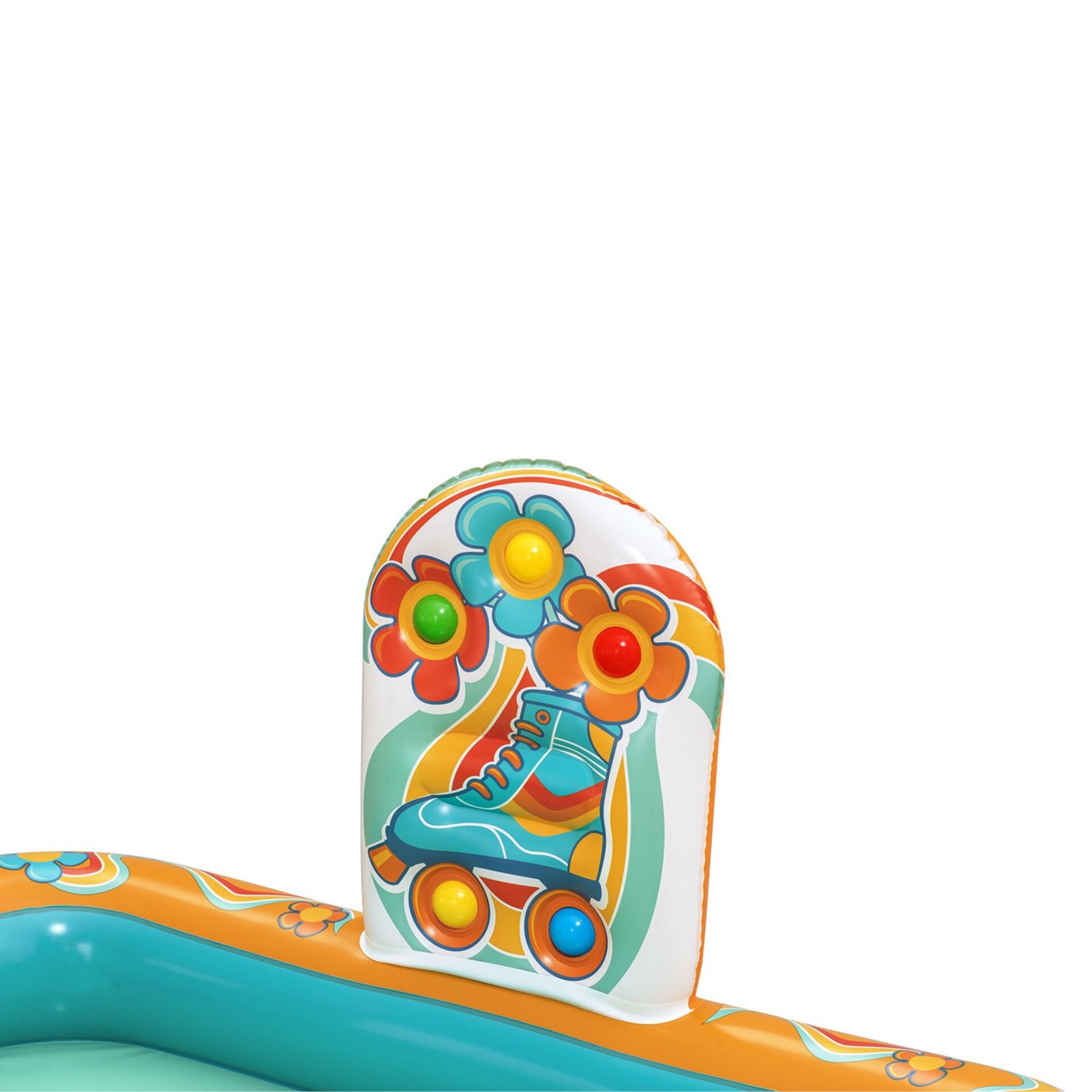 מרכז משחקי מים – בריכה עם מגלשה, ממטרה ומשחקי כדור | Bestway Retro World 53164 – תמונה 3