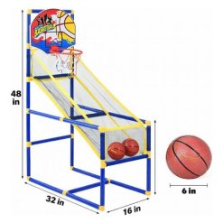 Alternative view of מתקן כדורסל ארקייד לילדים עם החזרת כדור אוטומטית – ערכת VIP הכוללת 2 כדורים ומשאבה