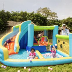 פארק המים הביתי של דוקטור דולפין – מתנפח הרפתקאות 5 ב-1 עם מגלשה, קיר טיפוס ושיכשוכית | 73003 – תמונה 4