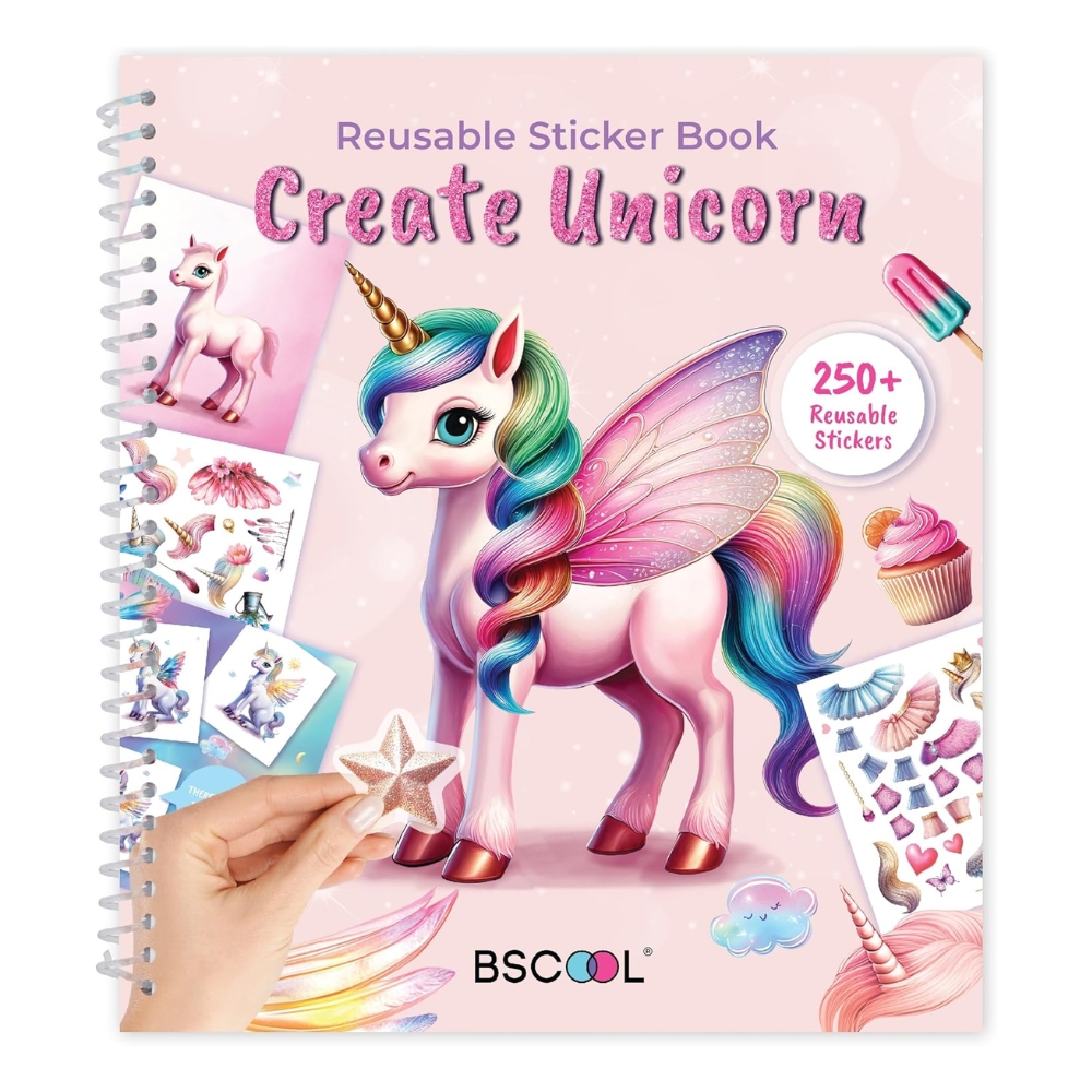 חד קרן קסום: ספר מדבקות לשימוש חוזר – BSCOOL