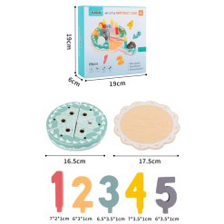 Alternative view of עושים מסיבה: סט עוגת יום הולדת ואירוח לחיתוך והגשה מעץ לפעוטות