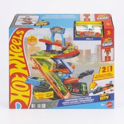 חניון פעלולים מתחלף הוט ווילס סיטי (Hot Wheels City Transforming Stunt Garage) + מכונית
