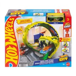 מסלול הוט ווילס סיטי מתקפת הנחש בתחנת הדלק (Hot Wheels City Snake Spiral Attack) + מכונית