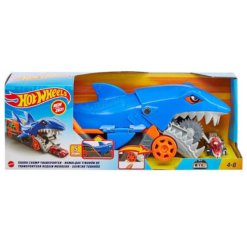 משאית כריש הוט ווילס בולעת מכוניות (Hot Wheels Shark Chomp Transport) כולל 4 מכוניות