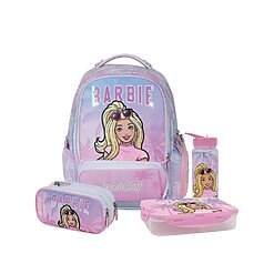 מארז Barbie קל גב X-FIX PACK – סט תיק גב אורתופדי מתרחב לבית הספר עם קלמר ואביזרים