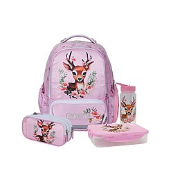 מארז Forest Deer קל גב X-FIX PACK – סט תיק גב אורתופדי מתרחב לבית הספר עם קלמר ואביזרים