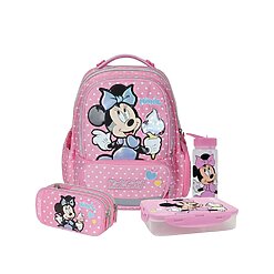 מארז Minnie Mouse קל גב X-FIX PACK – סט תיק גב אורתופדי מתרחב לבית הספר עם קלמר ואביזרים