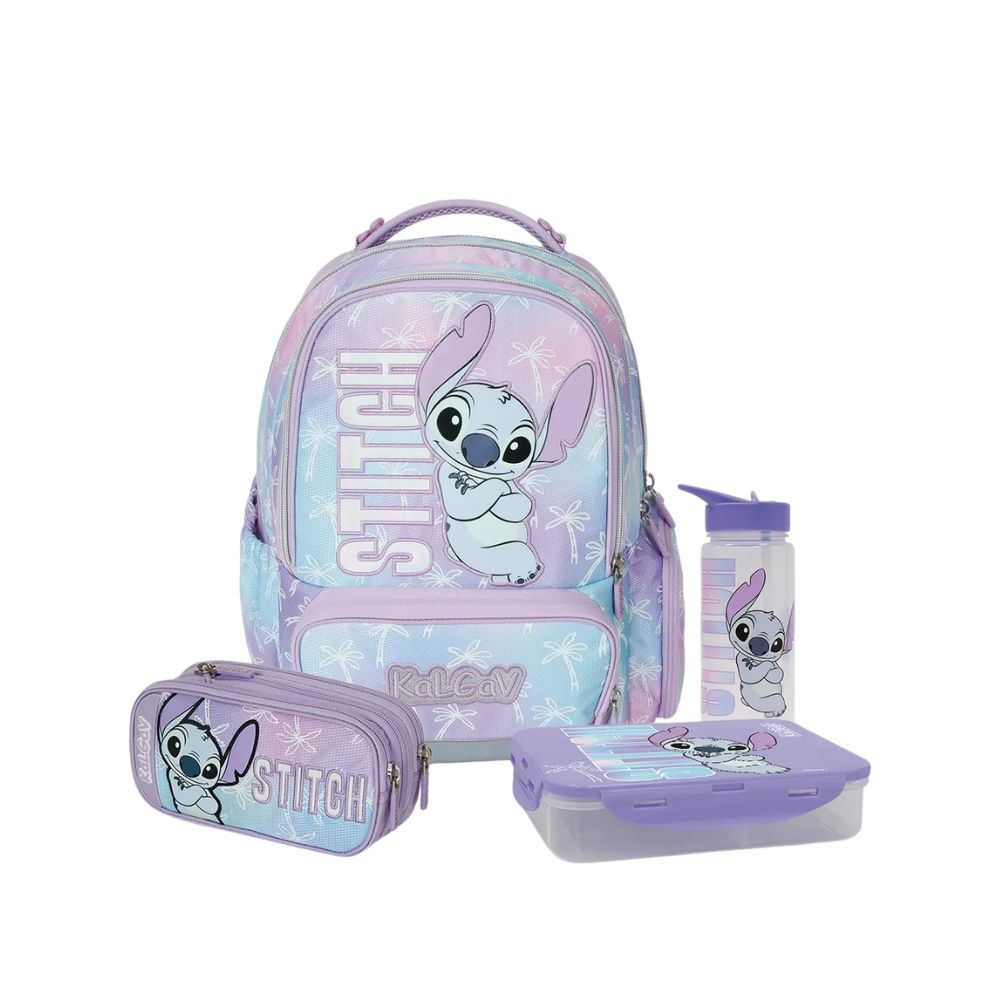 מארז Stitch קל גב X-FIX PACK – סט תיק גב אורתופדי מתרחב לבית הספר עם קלמר ואביזרים