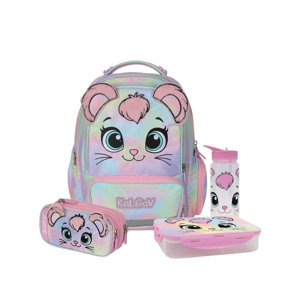 מארז Sweety קל גב X-FIX PACK – סט תיק גב אורתופדי מתרחב לבית הספר עם קלמר ואביזרים