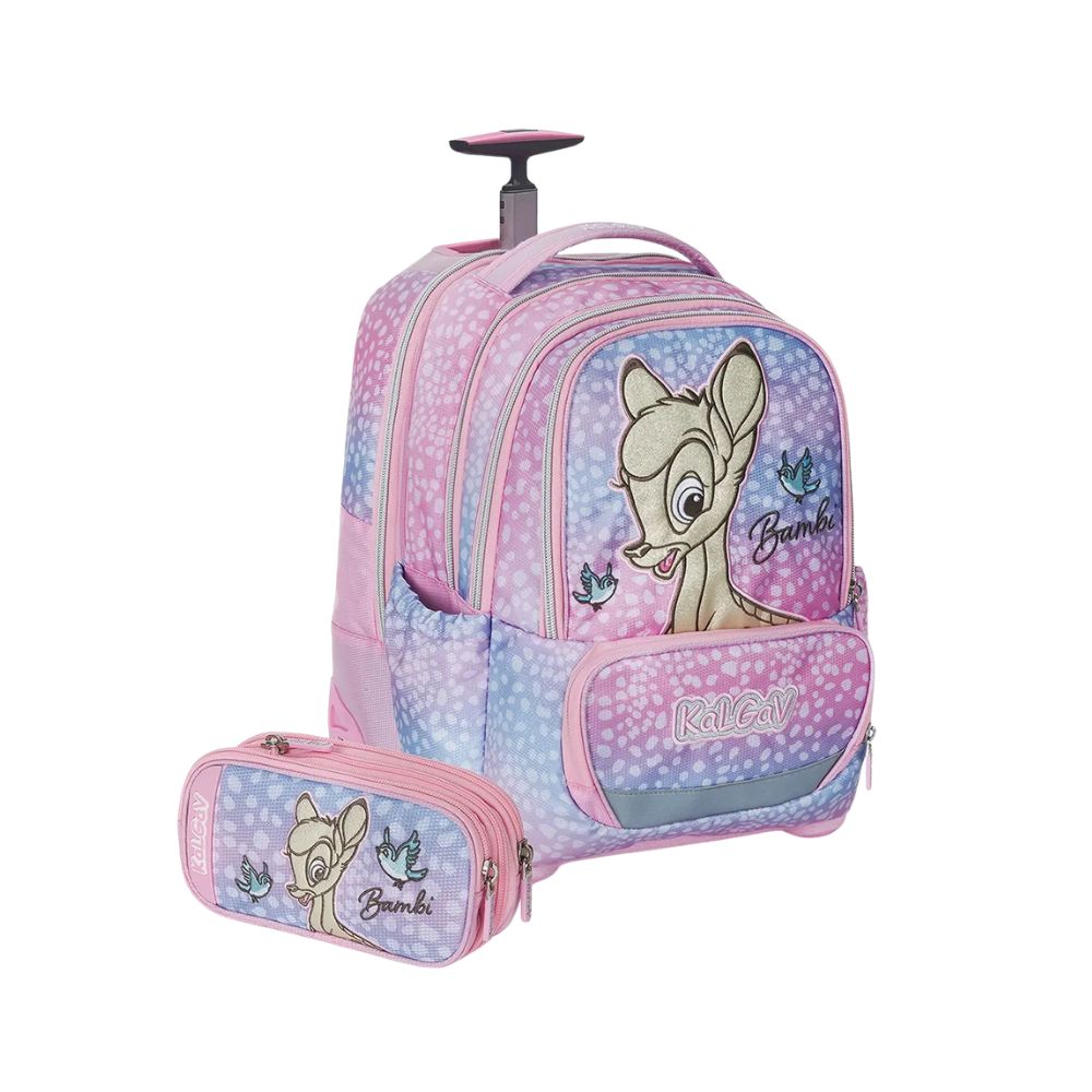 סט Bambi קל גב iTrolley – תיק טרולי אורתופדי 3 ב-1 לבית הספר וקלמר תואם