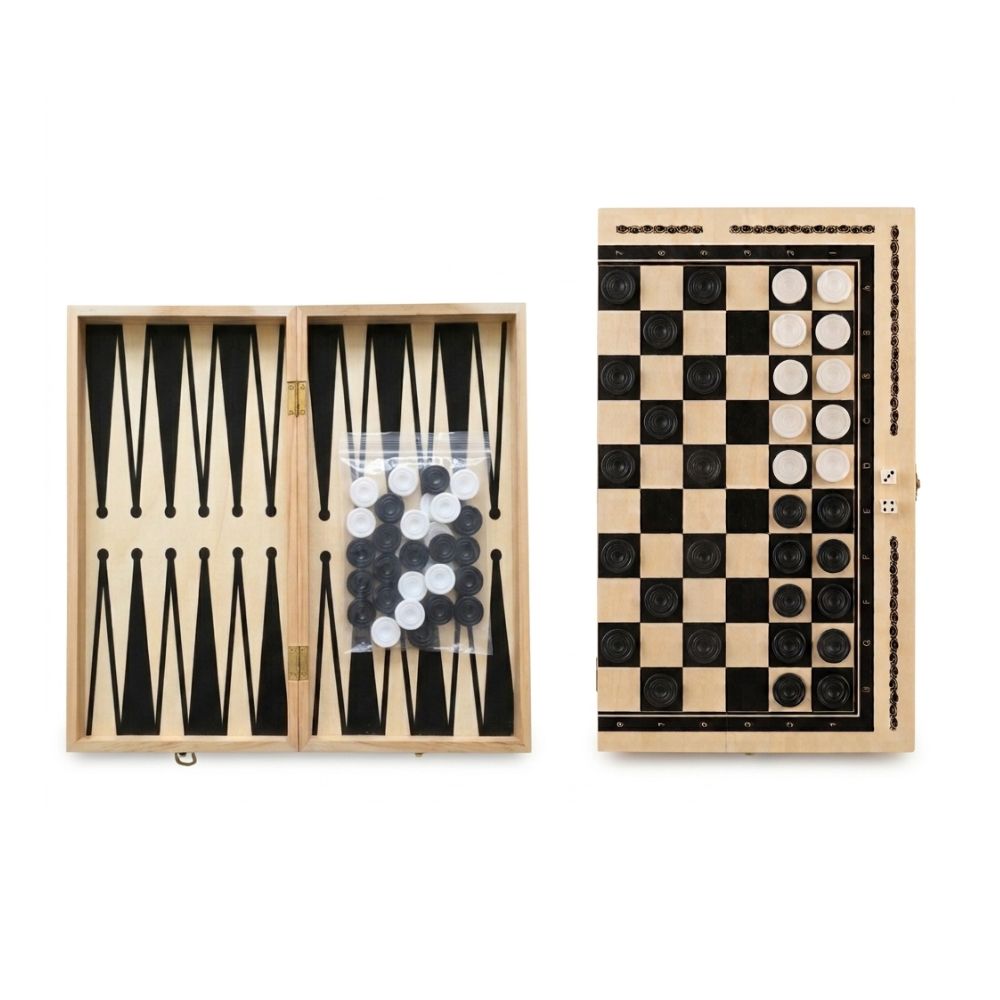 משחק דמקה ושש-בש מתקפל קומפקטי (25×25 ס"מ) – לבית, לנסיעות ולטיולים