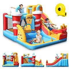 מתקן מתנפח מים AirMyFun דגם 82080 – פארק מים וקפיצה לחצר כולל מפוח! – תמונה 7