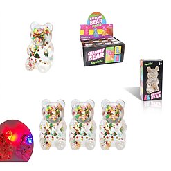 סקווישי דובי גומי מאיר Light-Up Gummy Bear – ג'ל שקוף עם כוכבים מנצנצים