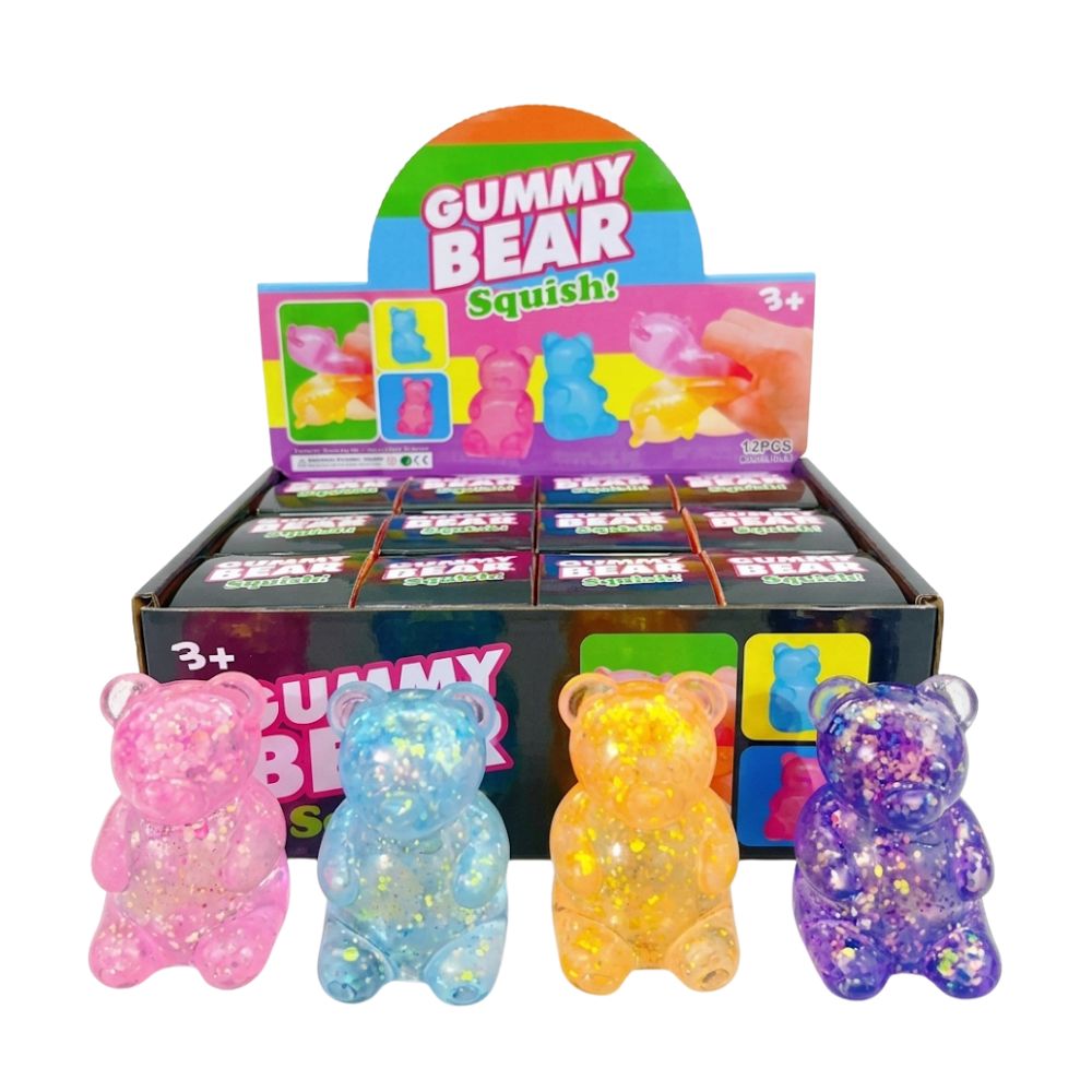 סקווישי דובי גומי נצנצים Gummy Bear – ג'לי מנצנץ וממכר למעיכה