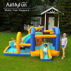 פארק מים מתנפח לחצר AirMyFun 82118 – מתחם קפיצה, מגלשה ובריכה לילדים – תמונה 7