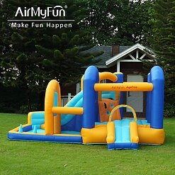 פארק מים מתנפח לחצר AirMyFun 82118 – מתחם קפיצה, מגלשה ובריכה לילדים – תמונה 5