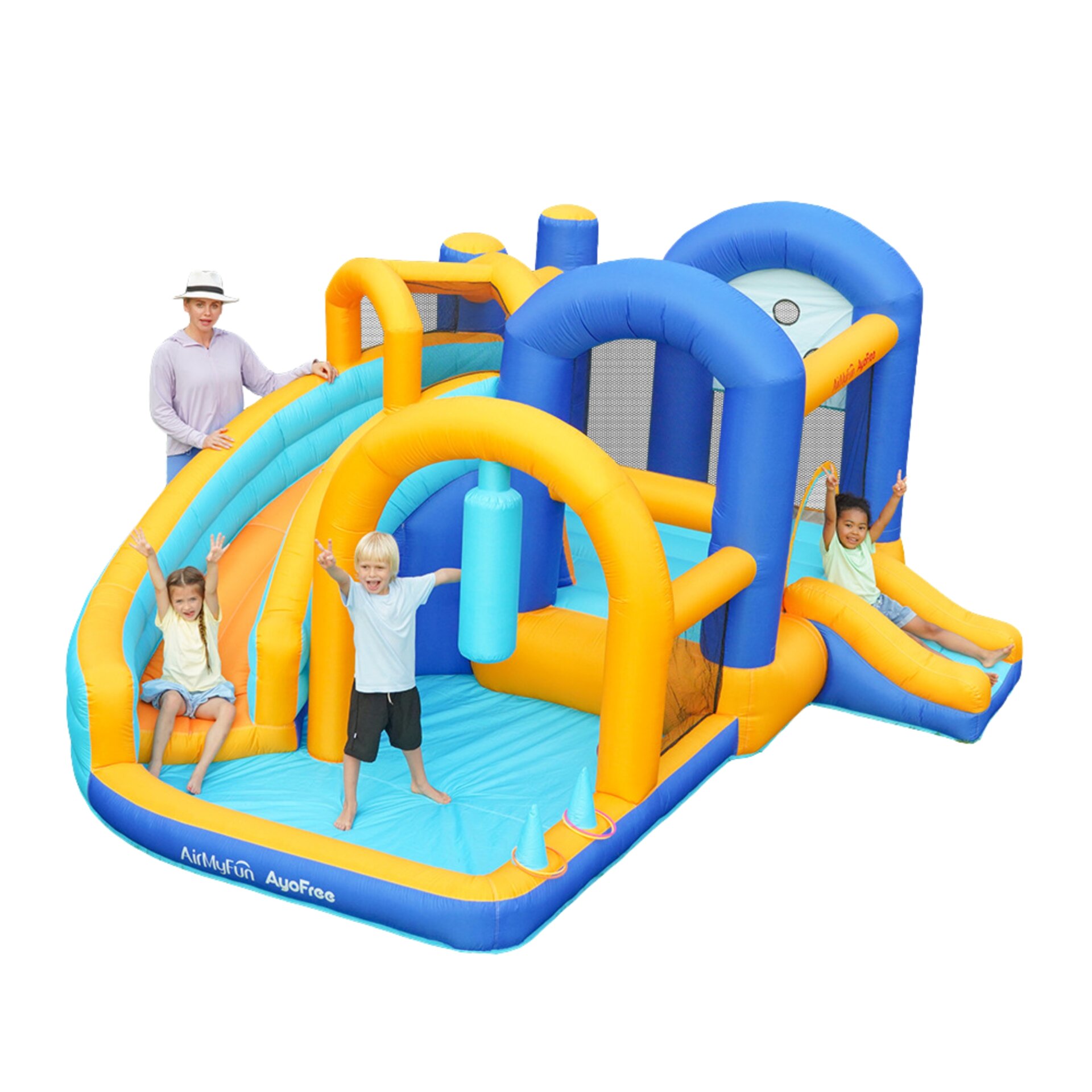 פארק מים מתנפח לחצר AirMyFun 82118 – מתחם קפיצה, מגלשה ובריכה לילדים – תמונה 3