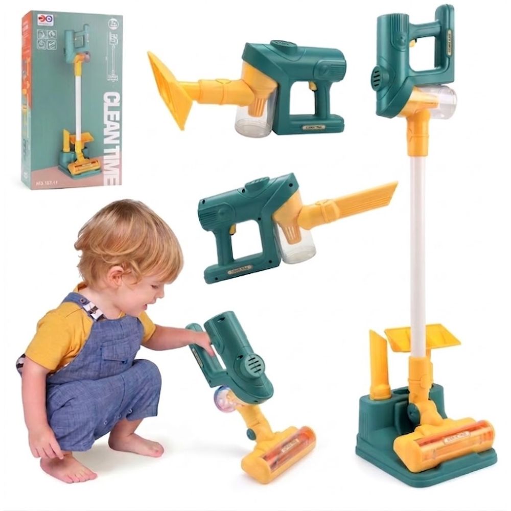 שואב אבק צעצוע לילדים עם אורות ומנגינות – צעצוע עזרה בבית ומשחק תפקידים – תמונה 2