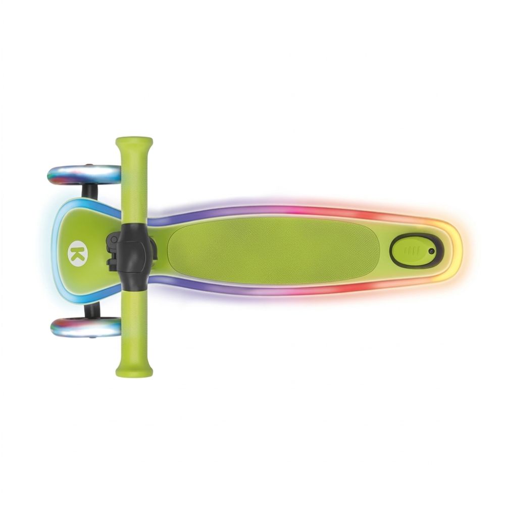 קורקינט 3 גלגלים לפעוטות ולילדים Grow X2 FLASH – מתקפל עם גלגלים מוארים ופסי לד | סגול – תמונה 2